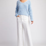 Cropped Mohair Sweater Top | Denim