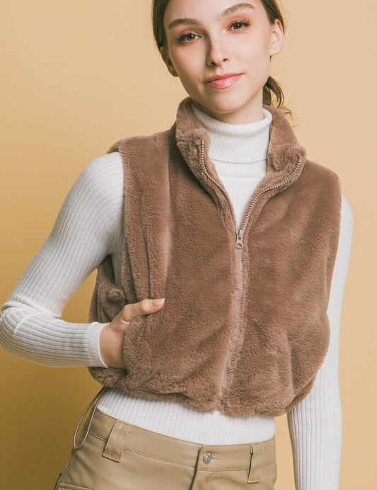 LiannaFur Zip Up Vest