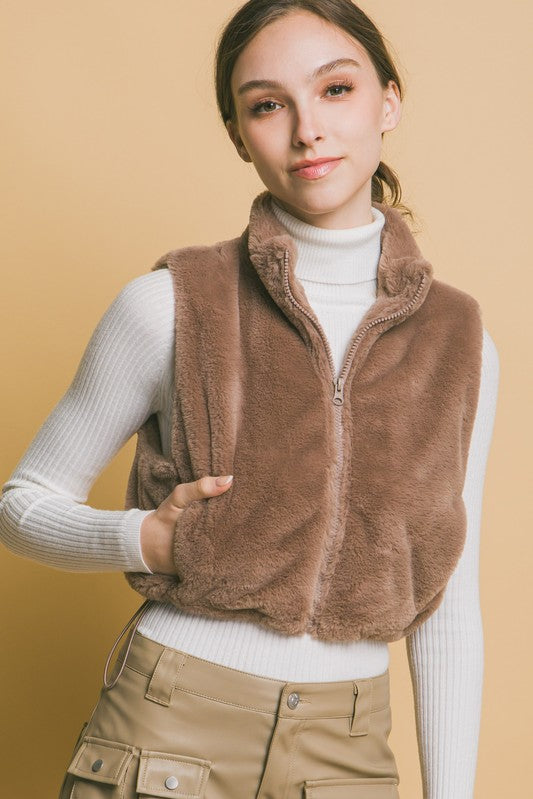 LiannaFur Zip Up Vest