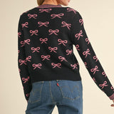 Snap Closure with Bows Cardigan