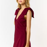 Shoulder Bow Detailed Shift Dress