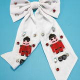 Christmas Bead Hair Bow Clip