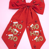 Christmas Bead Hair Bow Clip