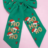 Christmas Bead Hair Bow Clip