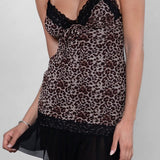 Leopard Bodycon Lace Mini Dress