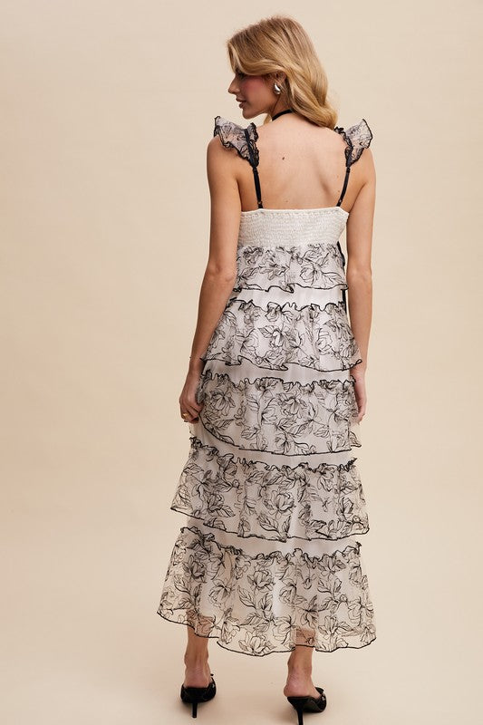 Floral Embroidered Lace Maxi Dress Simply Chrisel Floral Embroidered Lace Maxi Dress Simply Chrisel