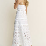 White Eyelet Lace Midi Dress