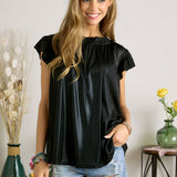 Amber Foil Blouse - Black