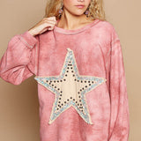 POL Washed Star Patch With Studded Top