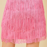 Western Side Zipper Fringe Mini Skirt