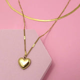 STAINLESS STEEL WATERPROOF TARNISH FREE NECKLACE | 40NK322: Gold