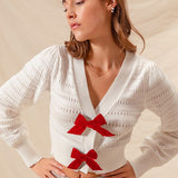 Bow Front Sweater Cardigan