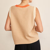 In February Contrast Round Neck Sweater Vest