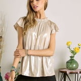 Amber Foil Blouse - Gold