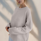 Basic Bae Round Neck Dropped Shoulder Sweater