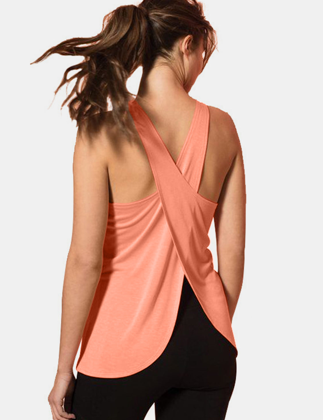 Crisscross Scoop Neck Active Tank