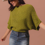 Dolman Boat Neck Sweater Top