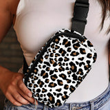 White Cheetah Print Crossbody Bag