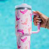 Sachet Pink Western Boot Tumbler with Straw 40oz