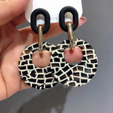 Acrylic Black And White Drop Earrings