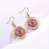 Daisy Dangle Drop Earrings - Pink