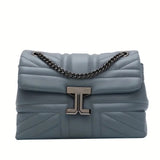 Amber Quilted Square Bag - Blue