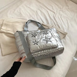 Andy Puffer Tote Bag - Silvery