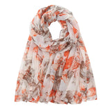 Flower Print Yarn Scarf