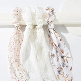 Bow Hair Tie White Butterfly Chiffon