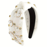 Rhinestone Ghost Embellished Knot Hairband