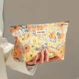 Orange Pumpkin Carry On Makeup Bag