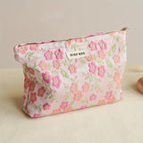 Pink Flower Carry On Makeup Bag