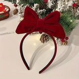 Charming Red Velvet Bow Headband