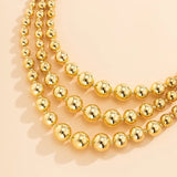 Multilayer Ball Necklace - Gold