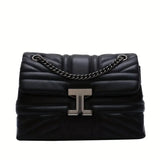 Amber Quilted Square Bag - Black