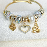 Sparkling Heart & Loving Swan  Bracelet