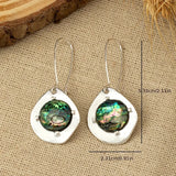 Abalone Shell Drop Earrings - Gold