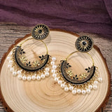 Ethnic Hollow Bell Earrings - Black