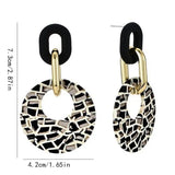 Acrylic Black And White Drop Earrings