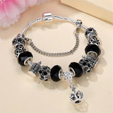 White Black  Bead Princess  Bracelet