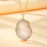 Agate Pendant Necklace - White