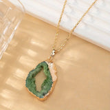 Agate Pendant Necklace - Green