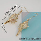 White Snail Hook Earrings