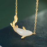 White Jade Whale Necklace