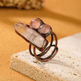 Cuff Ring with Natural Raw Quartz