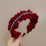 Velvet Rhinestone Headband for Women