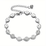 Happy Face  Bracelet - Silver