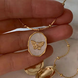 Butterfly Photo Locket Necklace