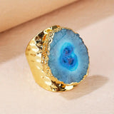 Blue Natural Rock Crystal Ring