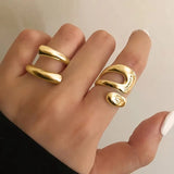 2pc - Chunky Wrap Ring - Golden